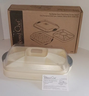 Pampered Chef Chillzanne Rectangular Server #2781 Chilled Egg or Veggie Tray USA - Image 1 of 4
