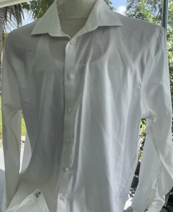 Michael Kors Shirt Mens Extra Large 18 34/35 White Button Down Up Long Sleeve - Picture 1 of 20