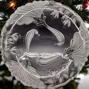 Vintage Waltherglas Mikasa Satin Frosted Glass Platter – Peacocks - Round - Picture 1 of 9