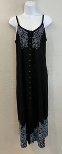 Y2K Button Down besticktes Spitzen Bohemian Kleid 90’s Western - Bild 1 von 15