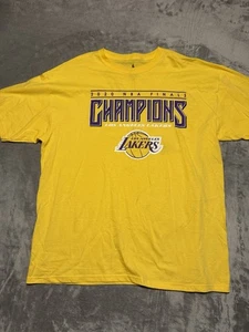 Maglia Los Angeles Lakers Uomo XL Giallo 2020 Champs NBA Basketball Tee - Foto 1 di 5