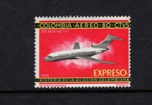 Kolumbien 1966 80c Boeing 727 Jet 1966 Flugzeug, Expresso Lieferung MLH Sc CE 4 - Bild 1 von 1