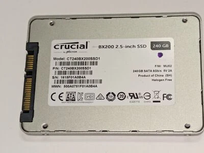 Crucial 240GB BX200 SATA SSD 2.5" Internal Solid State Hard Drive CT240BX200SSD1 - Image 1 of 2
