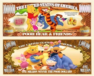 OUR WINNIE THE POOH AND FRIENDS CARTOON DOLLAR BILL (25 EA) - Picture 1 of 1