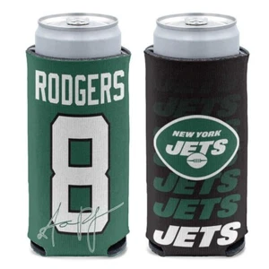 AARON RODGERS #8 NEW YORK JETS 12oz. 2 SIDED DESIGN SLIM CAN HOLDER WINCRAFT ✈️ - Picture 1 of 1
