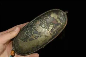 6.30" Collection old Chinese copper carved people word glasses case Box - Picture 1 of 8