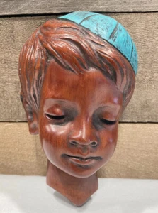 Mid Century Modern Achatit - Young Boy In Baseball Cap - Wall Mount - Germany - Picture 1 of 8