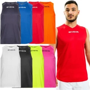 Givova One Smanicato Hombre Fitness Correr Formación Camiseta Top MAC02 Nuevo - Imagen 1 de 10