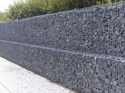 20m Gabionenwand 2m hoch Stützwand Schwergewichtswand Gabionen Hangbefestigung ✔ - Bild 1 von 4