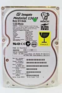 Seagate Model ST313640A Medalist 13600MB Tower Computer Hard Drive HDD TESTED - Picture 1 of 3