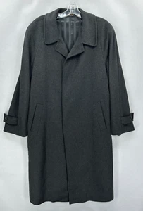 Loro Piana Coat Mens 42 Long Overcoat 100% Cashmere Charcoal Pick Stitch MINT - Picture 1 of 20