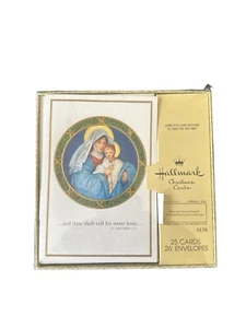 1978 CHRISTMAS XMAS CARDS & ENVELOPES Virgin  Mary and Baby Jesus Hallmark - Picture 1 of 4
