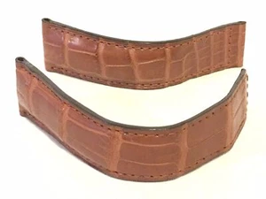 BAUME & MERCIER CROCO BROWN LEATHER STRAP FOR DEPLOYMENT BUCKLE #5290 - BOX6 - Picture 1 of 9