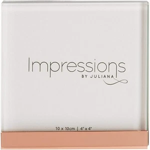 Impressions Glass Photo Frame With Copper Bottom 4x4 Memorial Gift Keepsake - Picture 1 of 1