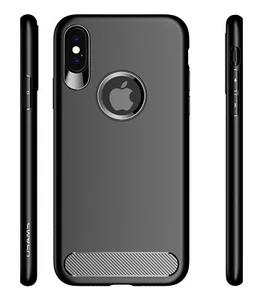 Usams Custodia per iPhone X Silicone Nero, Custodia TPU Morbida Ultra Sottile con Resil - Foto 1 di 7
