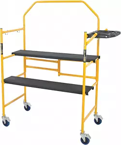 4 Foot High Portable Adjustable Platform Jobsite Series Mobile Scaffolding - Picture 1 of 12