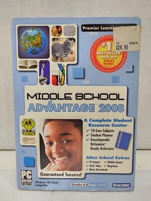 NEW Middle School Advantage 2008 PC Software DVD-ROM Gr 6-8 Education Homeschool - Image 1 of 4