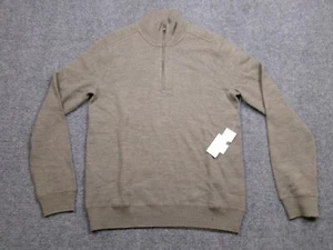 Suéter de Lana Banana Republic Para Hombres Pequeño Gris Tejido 1/4 Cremallera Pullover Cuello Simulado Nuevo con Etiquetas - Imagen 1 de 12