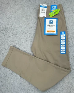 Haggar Khaki Pants Mens 30x32 Comfort Chino Trousers Super Flex Waist Slim Fit - Picture 1 of 19