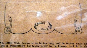 VTG 1910s Transfer Pattern 46" x 20" BUREAU SCARF MOTIFS UNCUT - Picture 1 of 1