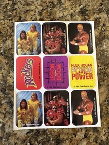 Vintage 1991 WWF Wrestling Stickers Titan Hogan Warrior 1 Sheet (See Details) - Picture 1 of 14
