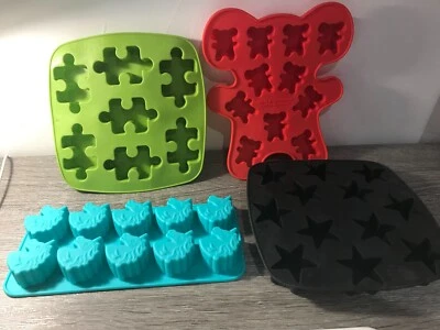 Silicone Mould Bundle Chocolate Ice Craft Unicorn Jigsaw Koala Stars - Image 1 of 2