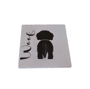 Plaque Dog Best Friend Black and White Wood Lead Hanger Pet Hanging - Picture 1 of 6