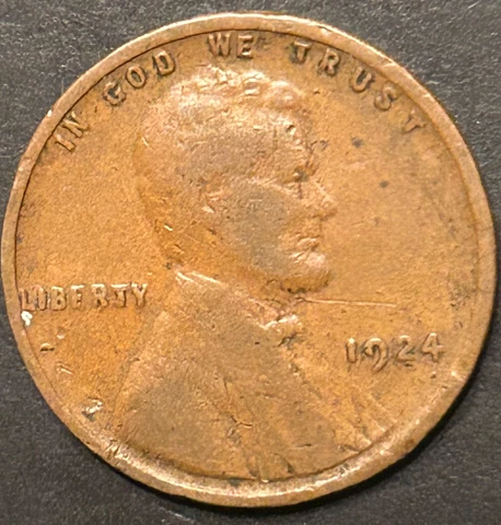 1924-P Lincoln Wheat Cent -Very Good Condition Cover