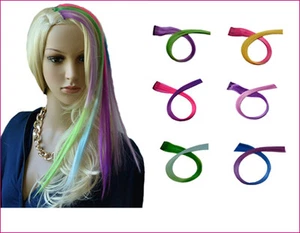 Haarverlängerung Haarsträhnen clip in extention Haarteil lang 48cm zweifarbig - Bild 1 von 7