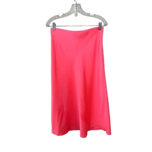 J.Crew Neon Pink Silk Midi Skirt Size S  - Picture 1 of 4