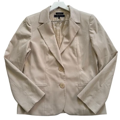 Блейзер карьерный женский Anne Klein эластичный на двух пуговицах спереди с подкладкой размер 12 кремовый - Изображение 1 из 4