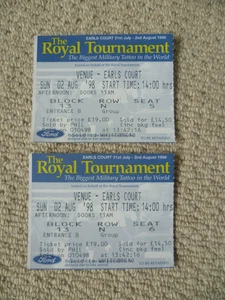Pair of ROYAL TOURNAMENT TICKETS x2 - Earls Court 2nd August 1998 - LOOK! - Picture 1 of 2