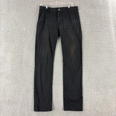 Pantalones chinos ajustados Altamont Davis para hombre talla 32 negros desteñidos descoloridos informales tejidos Foto 1 de 4