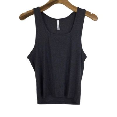 Fabletics Womens RestoreKnit Square Neck Ribbed Tank Top Dark Gray Size XL NWT - Image 1 of 4