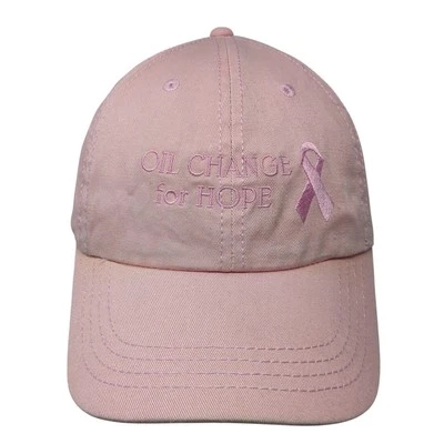 Oil Change For Hope Pink Ribbon Cancer Awareness Baseball Cap Pink OS Cobra - Image 1 of 4