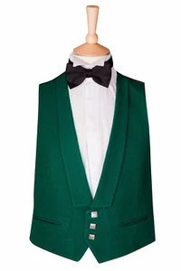 GREEN PRINCE CHARLIE KILT WAISTCOAT HIGHLAND SCOTTISH SCOTLAND FORMAL WEDDING - Picture 1 of 2