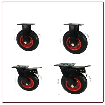 ruota piena girevole piastra freno industriale scaffali carichi pesanti carrello - Immagine 1 di 2