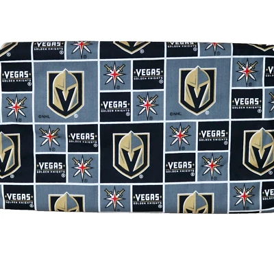 Vegas Golden Knights ~ Block Pattern NHL Cotton Fabric 1/4 Yard 9” X 44” New - Image 1 of 4