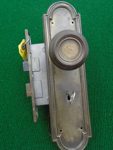CORBIN 1250 1/4 MORTISE LOCK COMPLETE SET w/KEY, KNOBS, PLATES  (13695) Cover