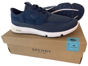 Sperry Top-Sider 7 Seas 3-Eye Navy Low Sneakers Athletic Walking Shoes Size 7 M - Picture 1 of 8