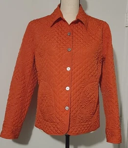 WOMEN'S CHICO'S LIGHTWEIGHT QUILTED JACKET BUTTON-UP ORANGE OR PINK SIZE 01 - Picture 1 of 12
