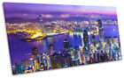 Hong Kong City Harbour Skyline PANORAMIC CANVAS WALL ART Box Frame