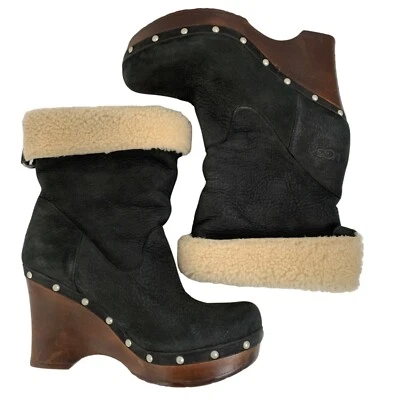 Botas UGG Carnegie Forradas de Gamuza y Piel de Oveja Negras Talla 9 1001317 Tachuela 6809 Foto 1 de 4