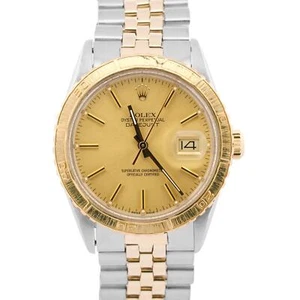 VINTAGE Rolex DateJust 36mm CHAMPAGNE Turn-O-Graph JUBILEE Steel 18K Gold 16253 - Picture 1 of 9
