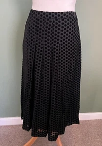 Pure Collection Midirock schwarz Samt Punkte Chiffon UK 16 - Bild 1 von 5