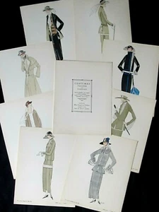 DAVID Tailleurs de fantaisie 1922 8 lithos EO Gazette du Bon Poiret Lanvin  - Picture 1 of 12