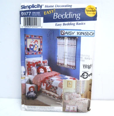 Simplicity Pattern Kids Bedroom Bedding Accessories Sewing 9977 UNCUT - Image 1 of 4