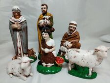 Vintage Holland Mold Nativity 4 Shepherds 2 Sheep 1978 Ceramic Paint Chips 6 Pc
