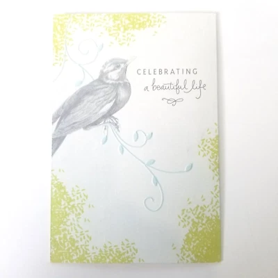 Празднование красивая жизнь карта радость сочувствие конверт зеленый синий белый 7 в H - Изображение 1 из 4