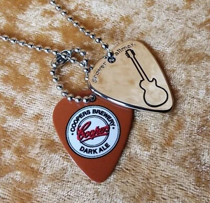 COOPERS BEER NECKLACE WITH DARK ALE + POLISHED GUITAR PICKS DOG TAGS - Bild 1 von 3